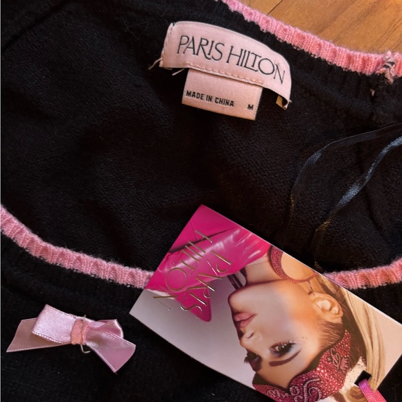 Paris Hilton Black and Pink Iconic Crop Top - Picture 2 of 2
